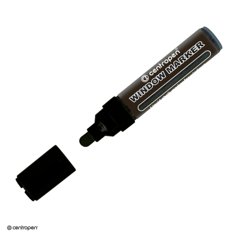 Markere speciale pentru desen si arta - Marker cu creta lichida Centropen 9121, varf rotund 2-15 mm, culoare neagra