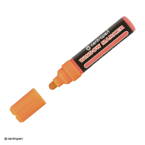 Markere speciale pentru desen si arta - Marker cu creta lichida Centropen 9121, varf rotund 2-15 mm, culoare portocaliu neon