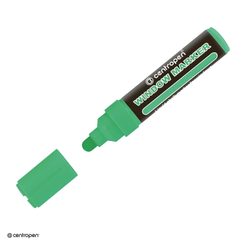 Markere speciale pentru desen si arta - Marker cu creta lichida Centropen 9121, varf rotund 2-15 mm, culoare verde neon