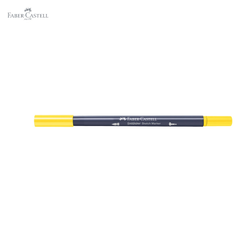 Marker cu doua capete Faber-Castell Goldfaber, cerneala alcool, galben cadmium 107, pentru desen artistic si contururi [4]