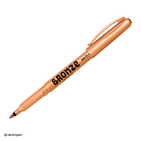 Markere speciale pentru desen si arta - Marker cu efect metalic Centropen 2670, varf rotund 1 mm, culoare bronz