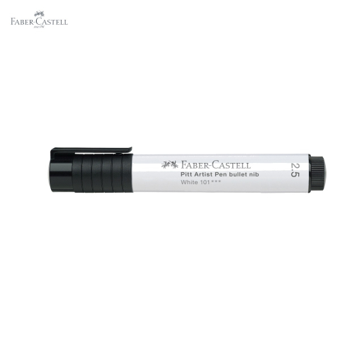 Marker cu pensula Faber-Castell Pitt Artist Pen Big Brush, cerneala pigmentata alba, pentru schite si ilustratii [4]