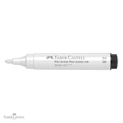 Marker cu pensula Faber-Castell Pitt Artist Pen Big Brush, cerneala pigmentata alba, pentru schite si ilustratii [3]
