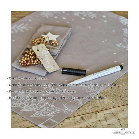 Marker cu pensula Faber-Castell Pitt Artist Pen, cerneala alba pigmentata, pentru schite si ilustratii [1]