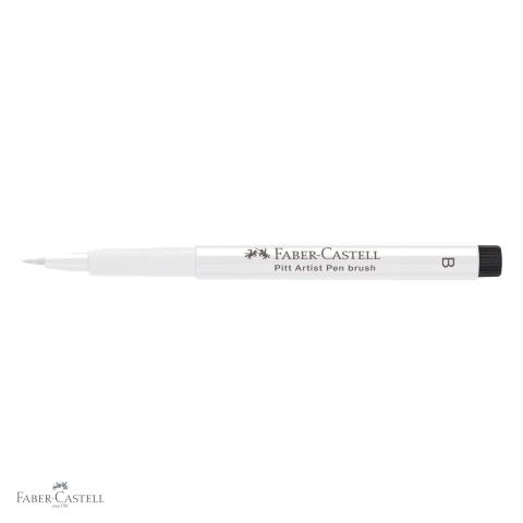 Marker cu pensula Faber-Castell Pitt Artist Pen, cerneala alba pigmentata, pentru schite si ilustratii [3]