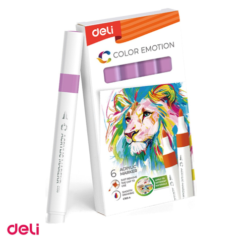 Marker cu varf rotund, Deli, acrilic color emotion, scris violet [0]
