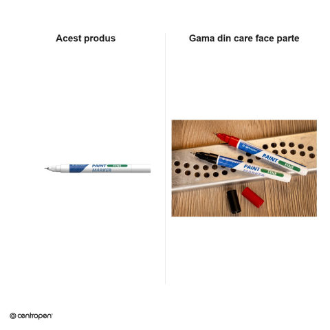 Marker cu vopsea Centropen 9211, varf 0.7 mm, vopsea alba [4]