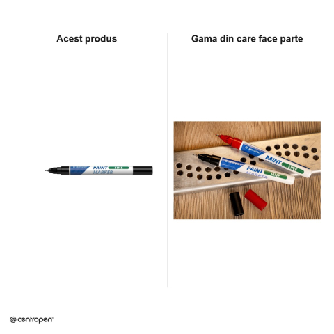 Marker cu vopsea Centropen 9211, varf 0.7 mm, vopsea neagra [4]