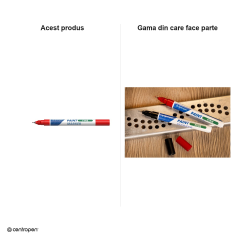 Marker cu vopsea Centropen 9211, varf 0.7 mm, vopsea rosie [4]
