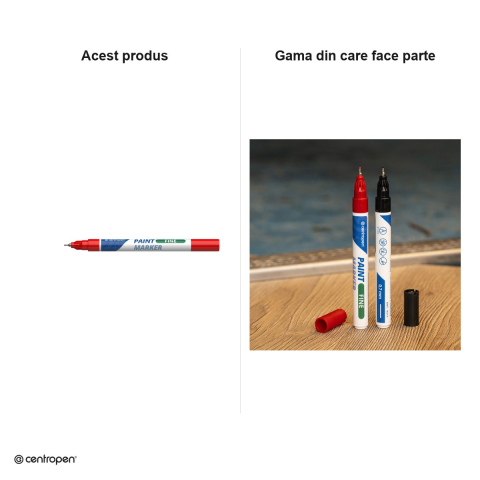 Marker cu vopsea Centropen 9211, varf 0.7 mm, vopsea rosie [5]