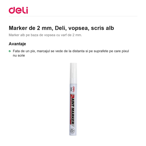 Marker de 2 mm, Deli, vopsea, scris alb [1]