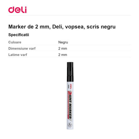 Marker de 2 mm, Deli, vopsea, scris negru [2]