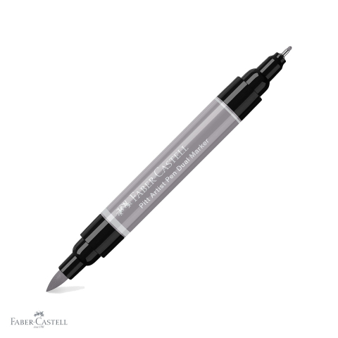 Markere si instrumente de desen artistic - Marker dual Faber-Castell Pitt Artist Pen, gri cald III 272, varf pensula si liner, pentru desen si ilustratie