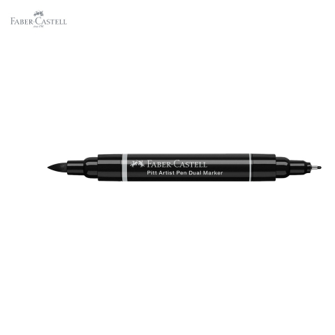 Marker dual Faber-Castell Pitt Artist Pen negru, varf pensula si liner 0.8, pentru desen si ilustratie [4]