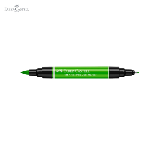 Marker dual Faber-Castell Pitt Artist Pen, varf pensula si liner 0.8, verde frunza 112, pentru desen si ilustratie [4]
