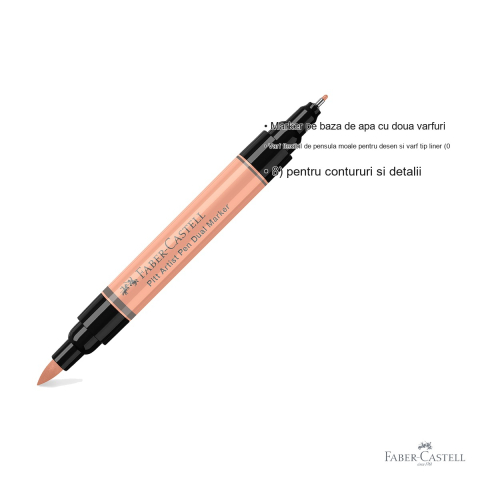 Marker dual Faber-Castell Pitt Artist Pen, varf pensula si liner, culoare bej roscat 132 [2]