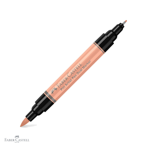 Markere si instrumente de desen artistic - Marker dual Faber-Castell Pitt Artist Pen, varf pensula si liner, culoare bej roscat 132