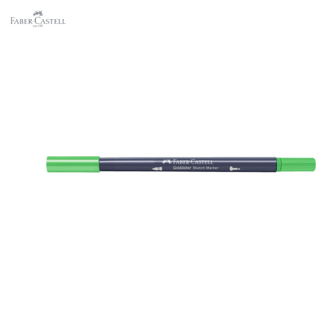 Marker dublu capat Faber-Castell Goldfaber verde frunza 112, pensula flexibila si fineliner, pentru ilustratie si desen artistic [4]