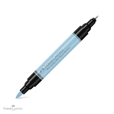 Markere si instrumente de desen artistic - Marker dublu varf Faber-Castell Pitt Artist Pen, culoare bleu gheata 148, pentru desen si ilustratie