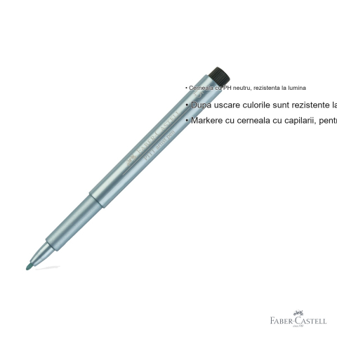 Marker Faber-Castell Pitt Artist Pen albastru metalizat, cerneala rezistenta la apa, pentru arta si schite [2]