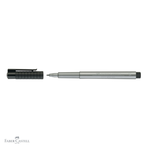 Marker Faber-Castell Pitt Artist Pen argintiu metalic, cerneala rezistenta la apa, linie 1.5mm, pentru arta si grafica [3]