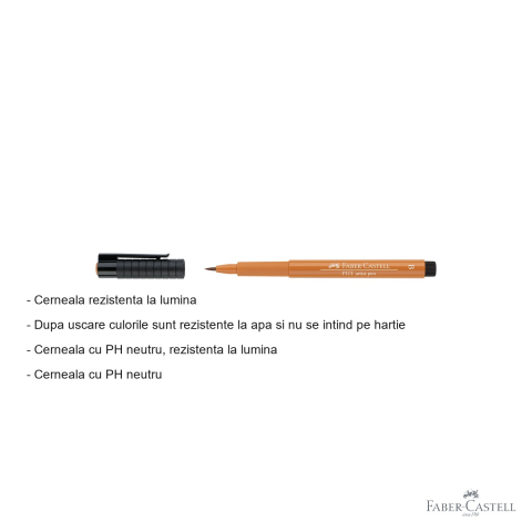 Marker Faber-Castell Pitt Artist Pen cu varf pensula, cerneala rezistenta la apa, culoare teracota, pentru artisti si designeri [1]