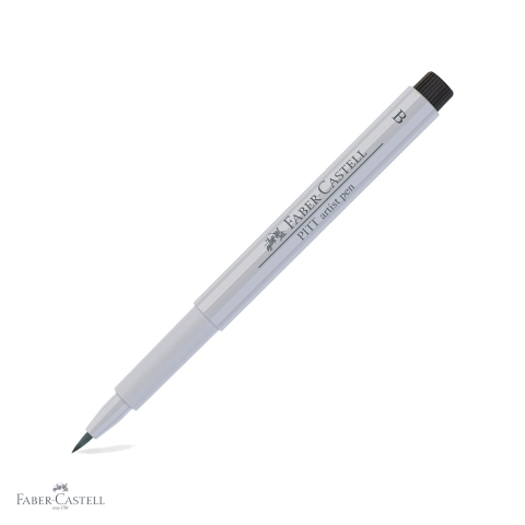 Markere si instrumente de desen artistic - Marker Faber-Castell Pitt Artist Pen cu varf pensula, cerneala rezistenta la apa, gri rece, pentru artisti si designeri