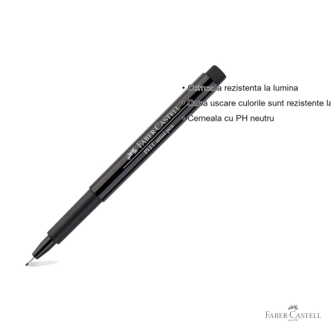 Marker Faber-Castell Pitt Artist Pen, varf fin 0.5 mm, cerneala neagra rezistenta la apa, pentru schite si desen artistic [2]