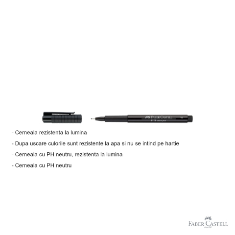 Marker Faber-Castell Pitt Artist Pen, varf fin 0.5 mm, cerneala neagra rezistenta la apa, pentru schite si desen artistic [1]