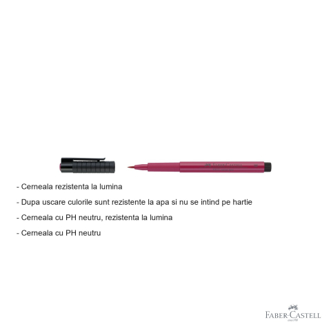 Marker Faber-Castell Pitt Artist Pen varf pensula, cerneala roz caramiziu rezistenta la apa, pentru artisti si designeri [1]