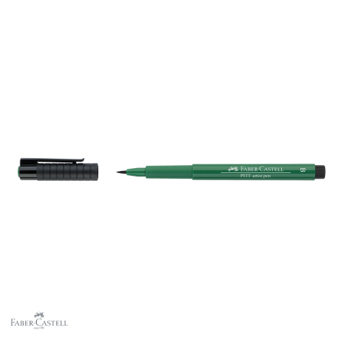 Marker Faber-Castell Pitt Artist Pen, varf pensula, cerneala verde inchis rezistenta la apa, pentru artisti si designeri [3]