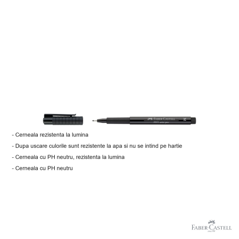 Marker Faber-Castell Pitt Artist Pen, varf pensula mediu 0.7 mm negru, pentru schite si desen artistic [1]