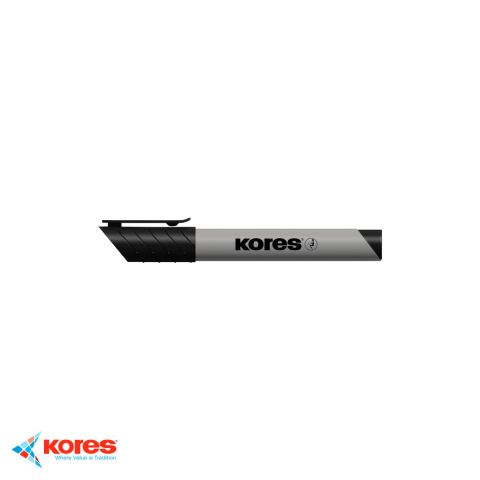 Markere flipchart - Marker flipchart negru Kores Eco, varf rotund 3 mm, cerneala pe baza de apa, pentru prezentari si sedinte