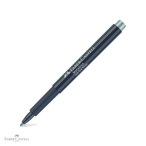 Birotica papetarie - Marker metalic albastru Faber-Castell, efect nobil, pentru suprafete lucioase si crafting