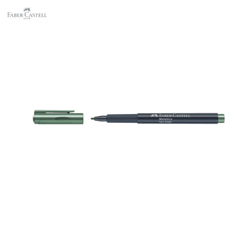 Marker metalic Faber-Castell verde padure, efect nobil, pentru suprafete inchise si lucioase [4]