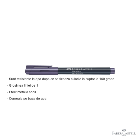 Marker metalic violet Faber-Castell, efect nobil, pentru suprafete lucioase si intunecate [1]