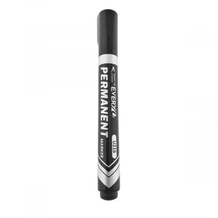 Marker negru permanent cu varf rotund 2.5mm, rezistent la apa, scriere lina, model Everyday U216, lungime 145 mm, cu capac [1]