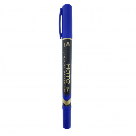 Marker permanent albastru cu 2 varfuri, 0.5mm si 1mm, pentru suprafete diverse [2]