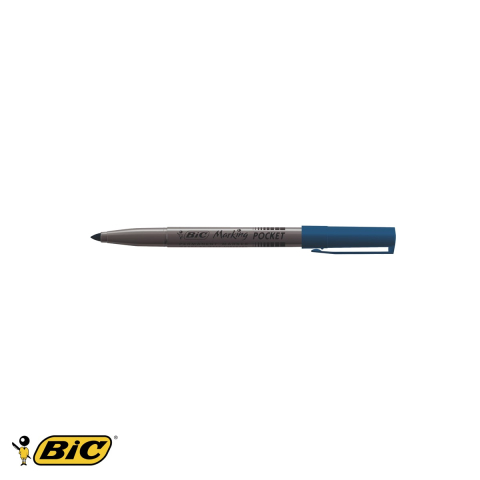 Marker permanent Bic 1445, varf rotund 1 mm, cerneala albastra pe baza de alcool, pentru multiple suprafete [3]