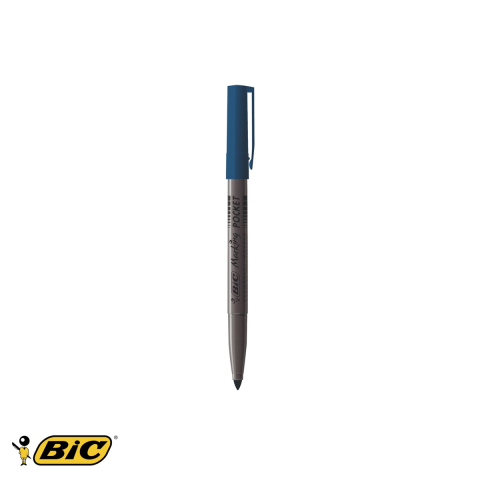 Birotica papetarie - Marker permanent Bic 1445, varf rotund 1 mm, cerneala albastra pe baza de alcool, pentru multiple suprafete
