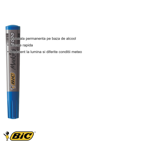 Marker permanent Bic 2000, varf rotund 2.5 mm, albastru, pentru suprafete multiple [2]