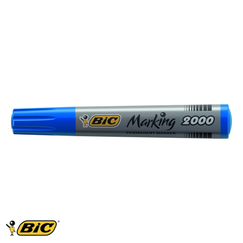 Marker permanent Bic 2000, varf rotund 2.5 mm, albastru, pentru suprafete multiple [3]