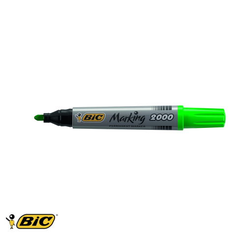 Marker permanent Bic 2000, varf rotund 2,5 mm, cerneala verde pe baza de alcool, pentru suprafete multiple [4]
