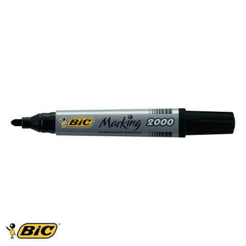 Marker permanent Bic 2000, varf rotund 2.5 mm, negru, pentru scriere pe multiple suprafete [3]
