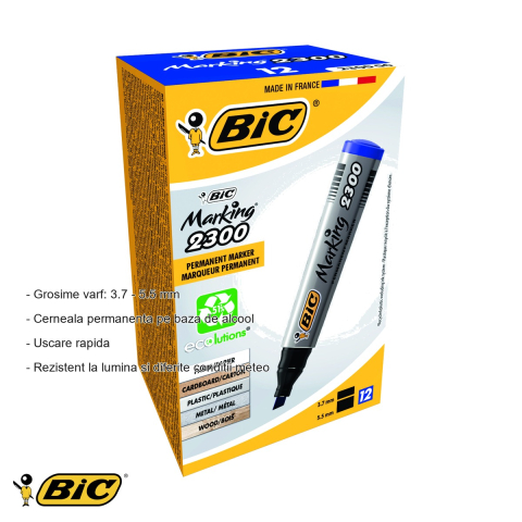 MARKER PERMANENT ALBASTRU VARF TESIT 2300 BIC [1]