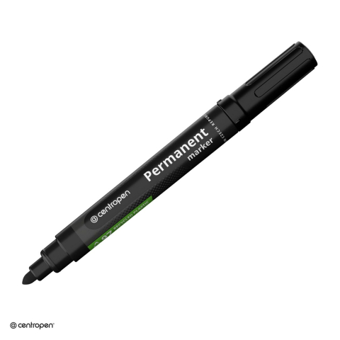Marker permanent - Marker permanent Centropen 8566, varf rotund 2.5 mm, cerneala neagra