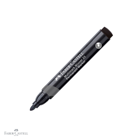 Birotica papetarie - Marker permanent Faber-Castell Winner 23 Multimark, varf rotund 2.8 mm, cerneala pe baza de alcool, negru