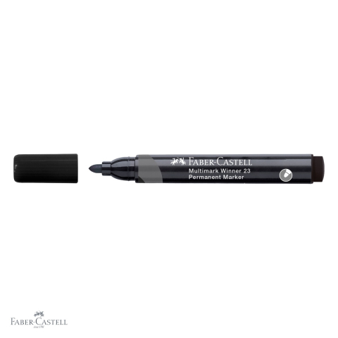 Marker permanent Faber-Castell Winner 23 Multimark, varf rotund 2.8 mm, cerneala pe baza de alcool, negru [3]