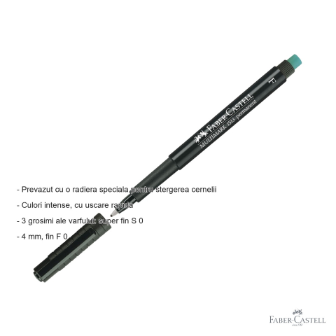 Marker permanent negru Faber-Castell Multimark, varf fin 0.6 mm, pentru CD, sticla, metal si plastic [1]