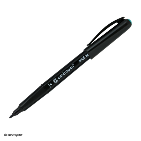 Marker permanent - Marker permanent pentru CD/DVD Centropen 4606M, varf rotund 1 mm, cerneala verde